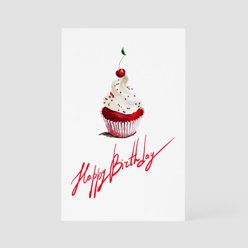 Geburtstag - Cupcake "Happy Birthday", DIN B6