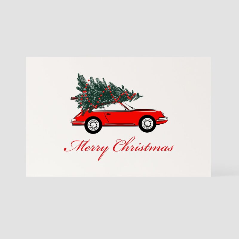 Christmas – Porsche with Christmas tree "Merry Christmas", DIN B6