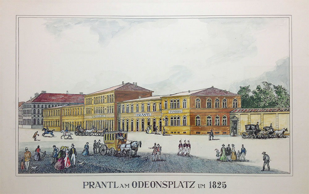 Prantl am Odeonsplatz im Jahr 1825