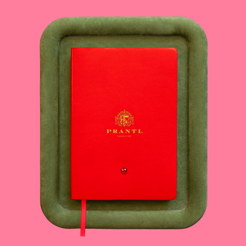 Carnet Rouge Support Vertb Fond Rose